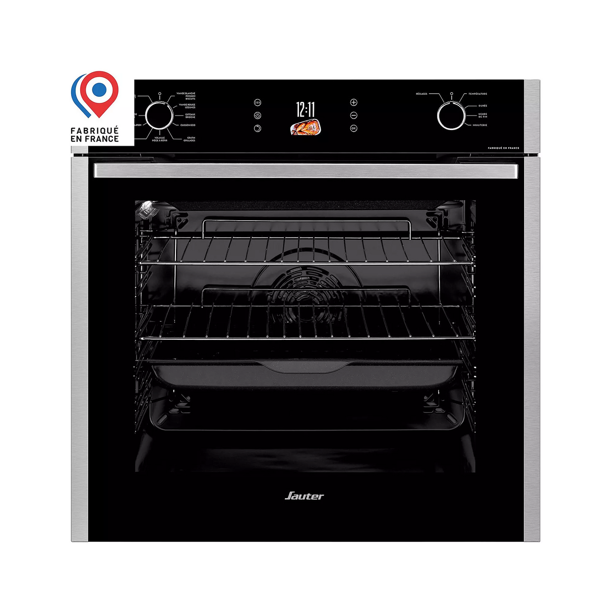 Four encastrable Sauter pyrolyse connecté (73 L, 60 cm inox)