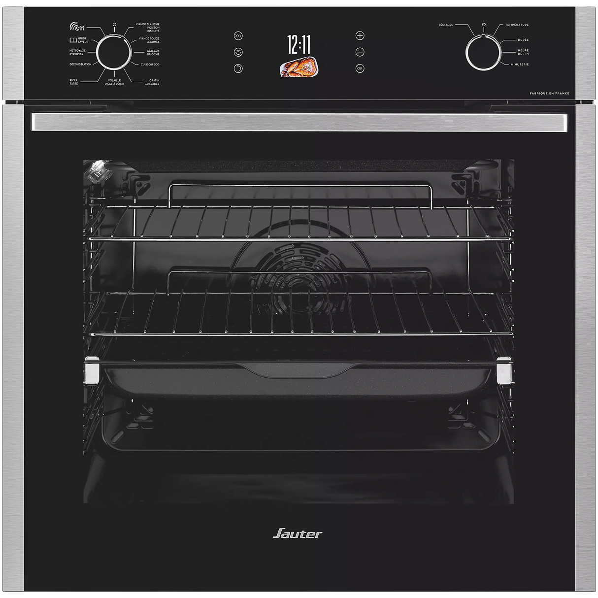 Four encastrable Sauter pyrolyse connecté (73 L, 60 cm inox)