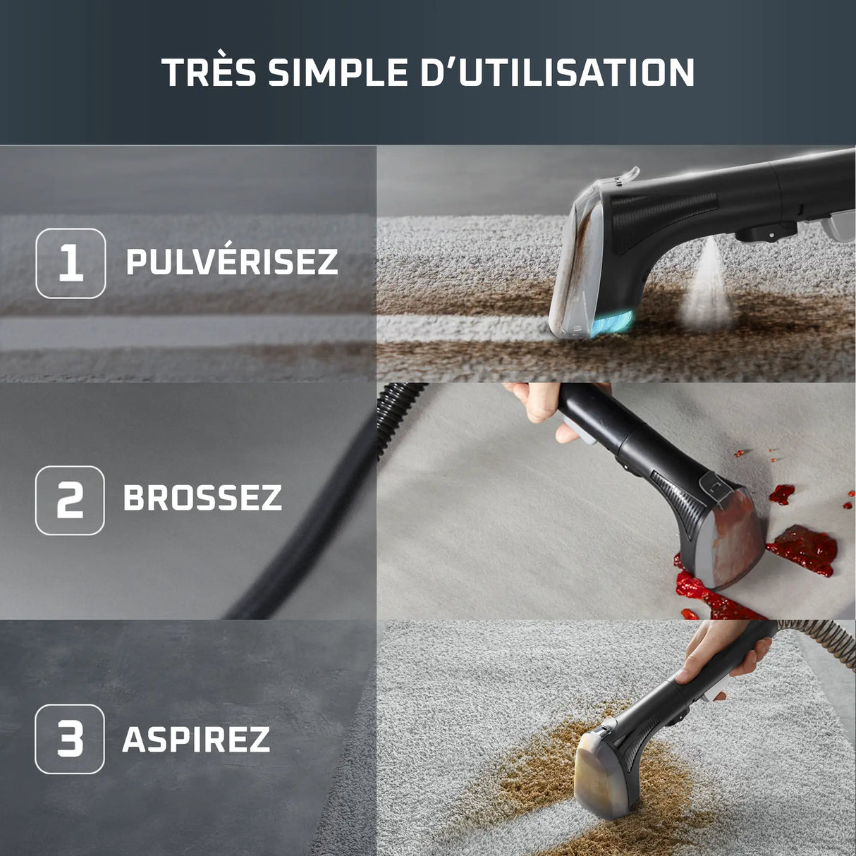 Rowenta Shampouineuse Détacheur Clean It 750W