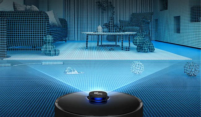 Eziclean Robot aspirateur laveur avec base aspirante I-Bot Z7 Smart