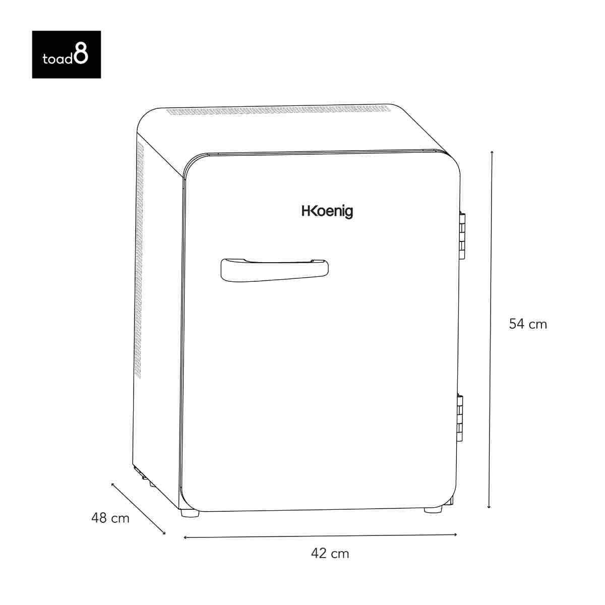 HKoenig Mini réfrigérateur pose libre vintage