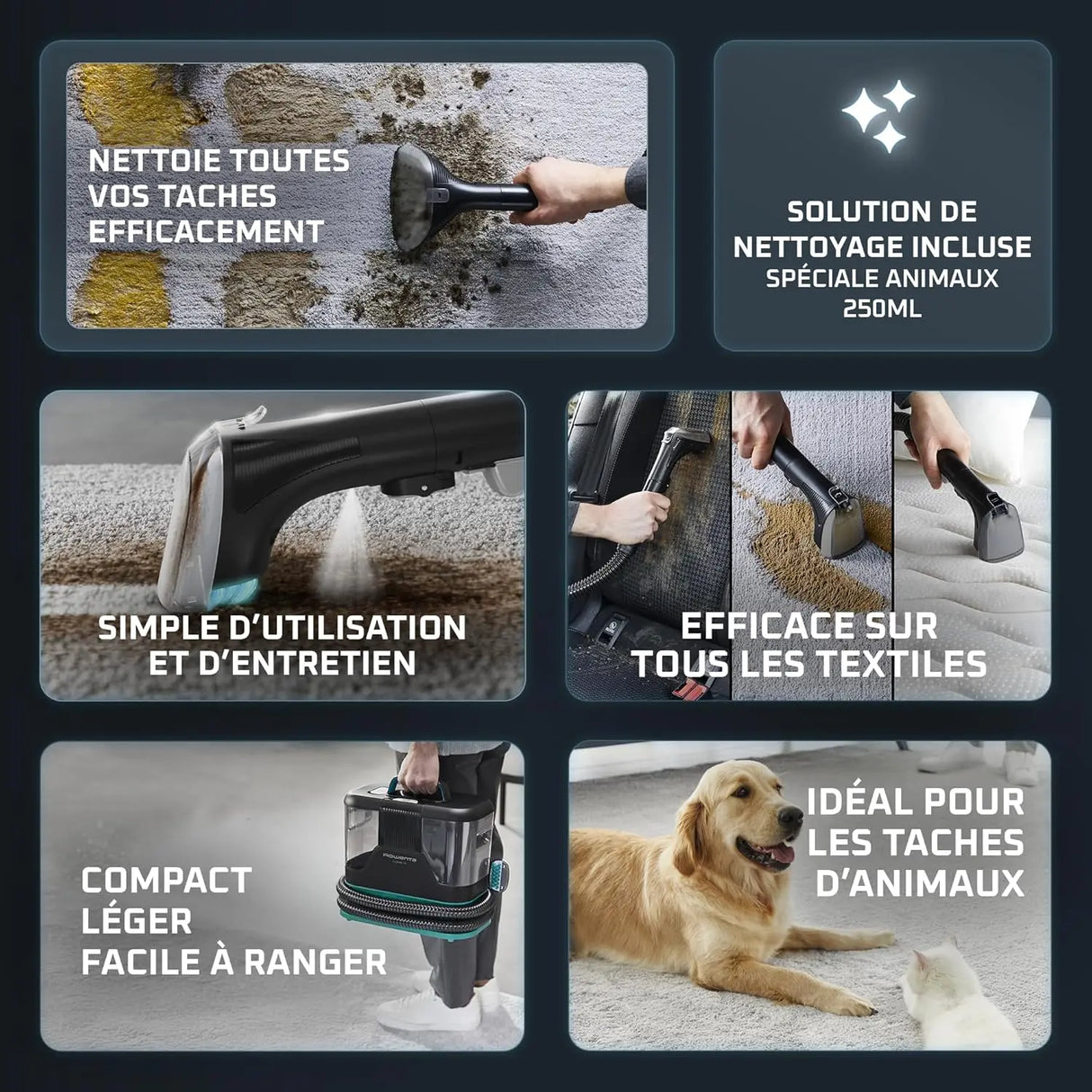 Rowenta Shampouineuse Clean It 750W Pet