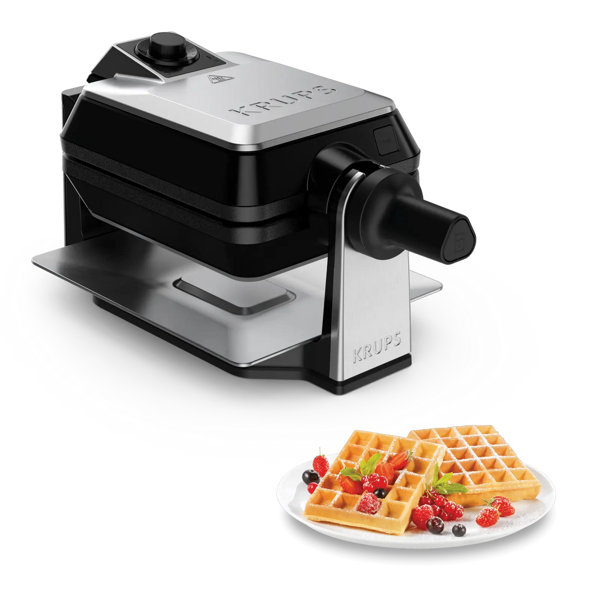Krups Gaufrier rotatif Noir et Inox 1200W