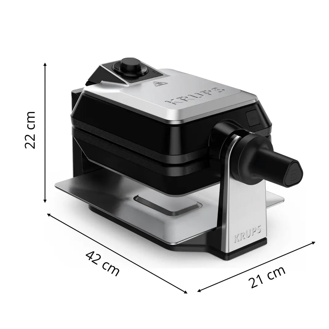 Krups Gaufrier rotatif Noir et Inox 1200W