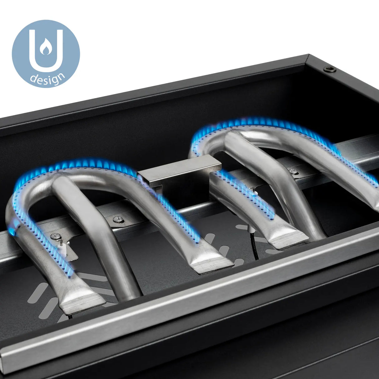 HKoenig Plancha à gaz 2 brûleurs - noire fonte émaillée