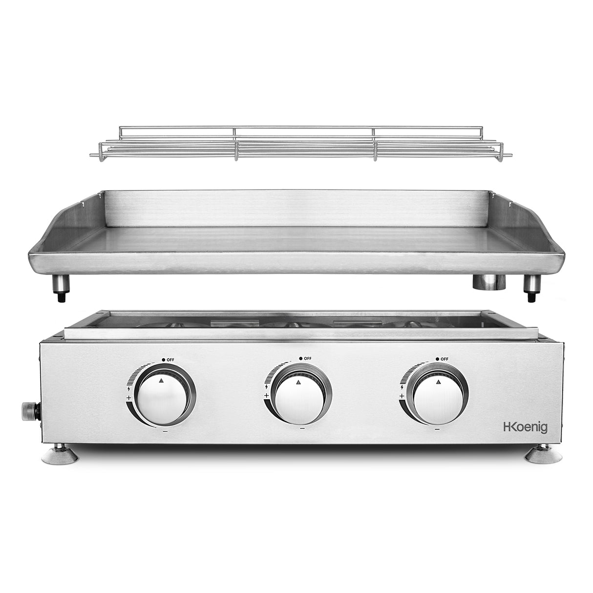 HKoenig Plancha au gaz 3 brûleurs