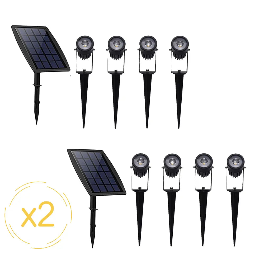 Ezilight Projecteurs solaires Solar multi spot (2 packs de 4 lampes)