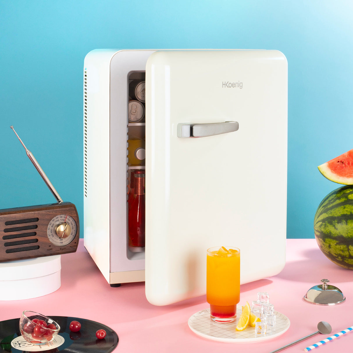 HKoenig Mini réfrigérateur pose libre vintage