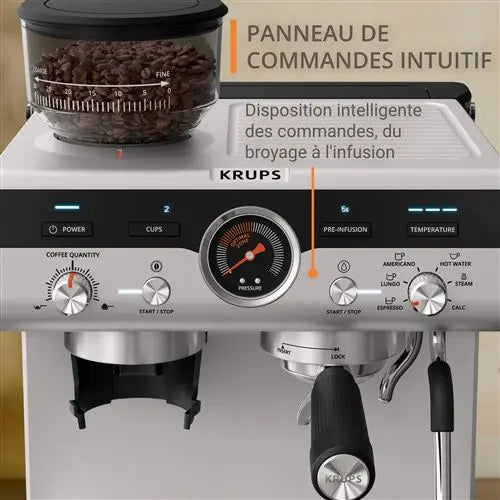Krups Machine à expresso avec broyeur Précision Plus