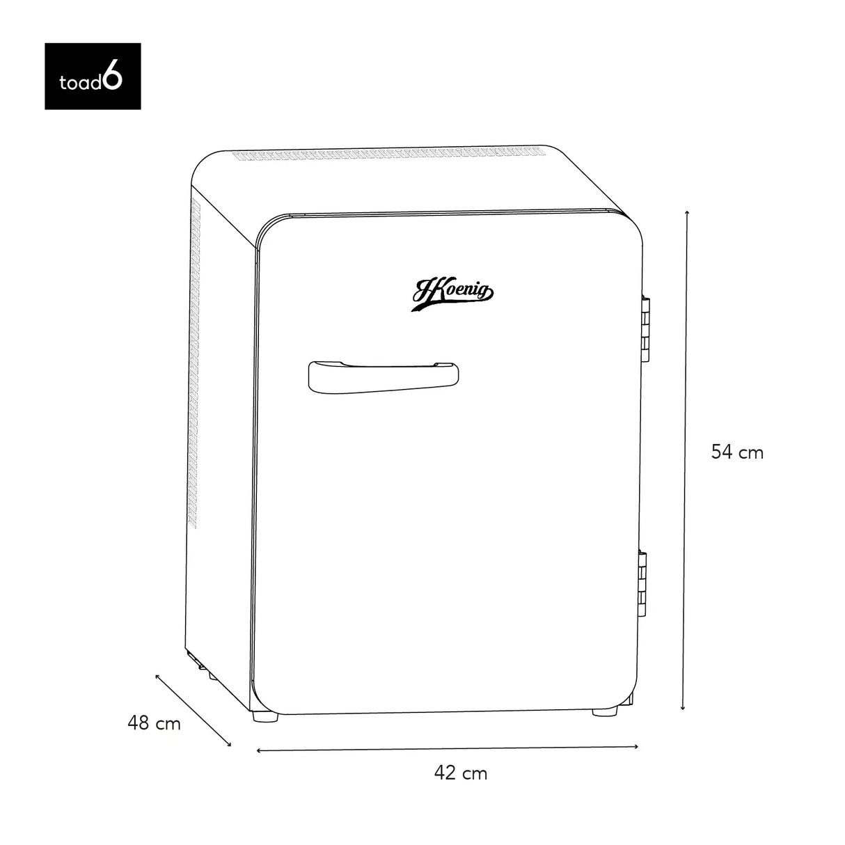 HKoenig Mini réfrigérateur pose libre vintage