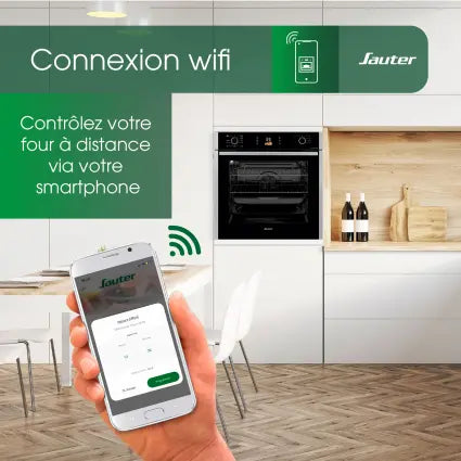 Four encastrable Sauter pyrolyse connecté (73 L, 60 cm inox)