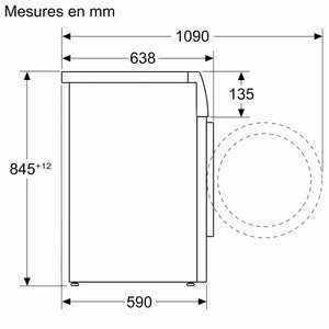 Lave‑linge Siemens à hublot (Pose libre, 10 kg)