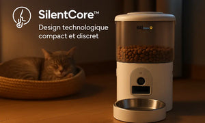 Eziclean Distributeur de croquettes et fontaine pour chat et petit chien Nutribot Cam+