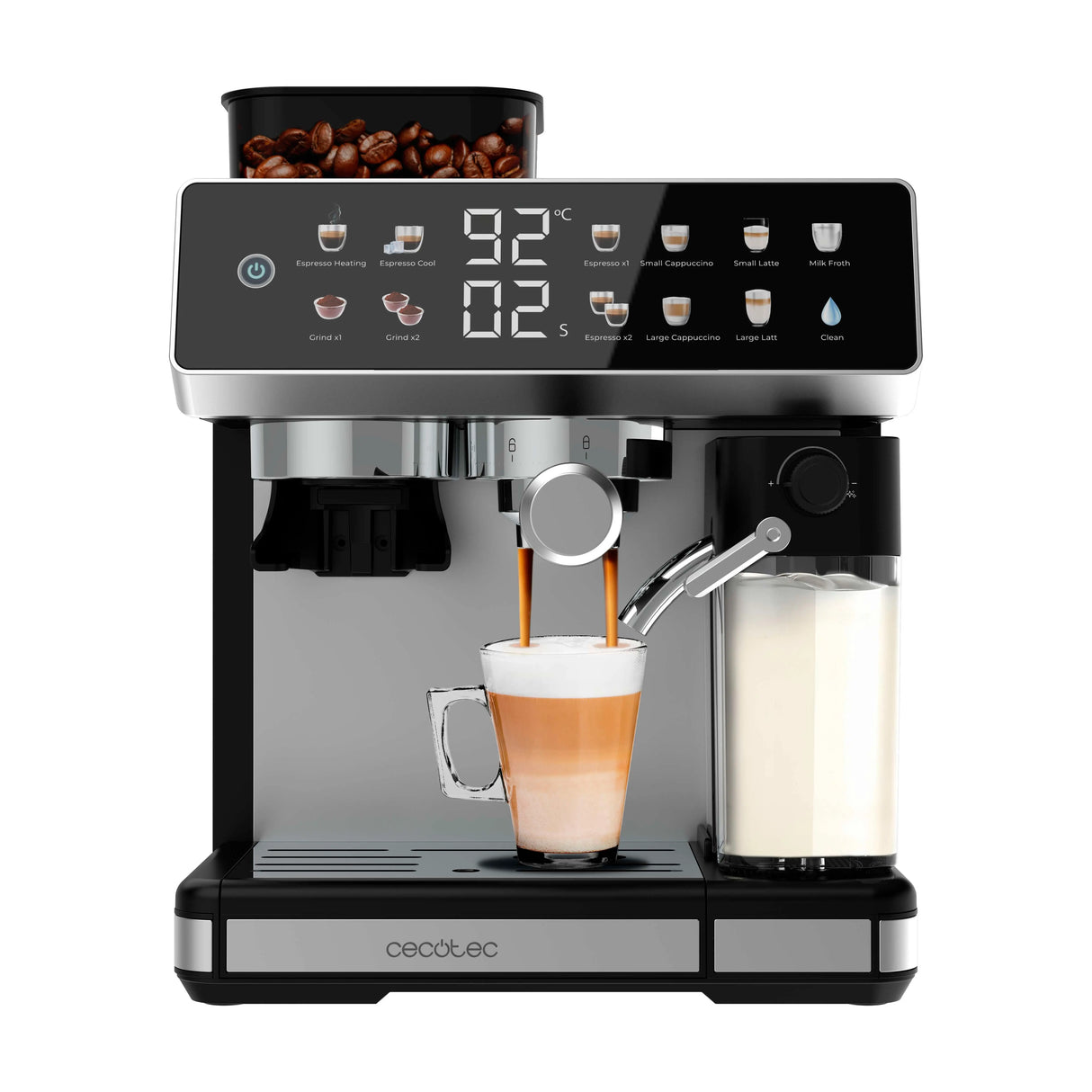 CECOTEC Machine à café grains Power Espresso 20 Barista Grind & Latte