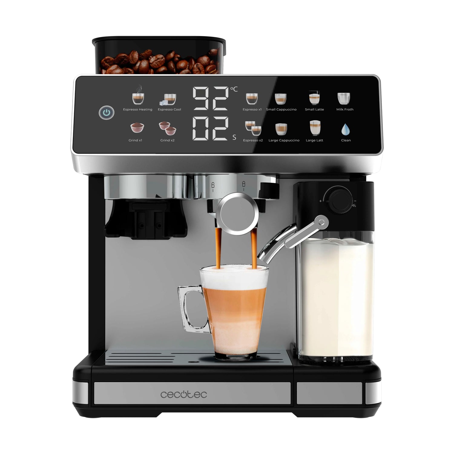 CECOTEC Machine à café grains Power Espresso 20 Barista Grind & Latte