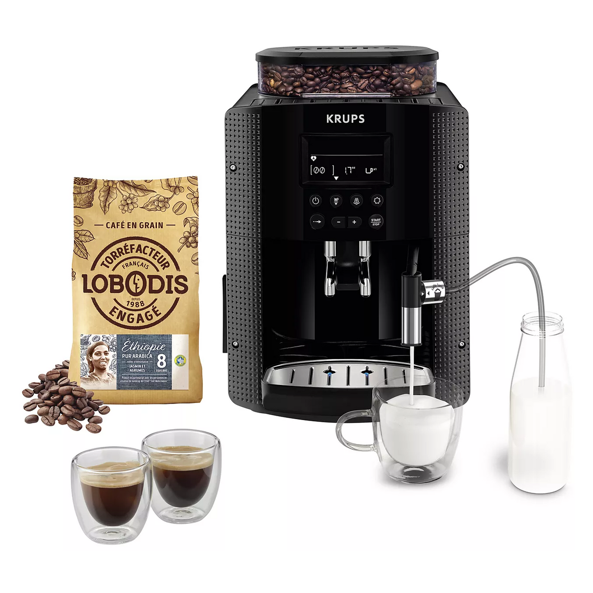 Krups Essential avec écran LCD et accessoire lait