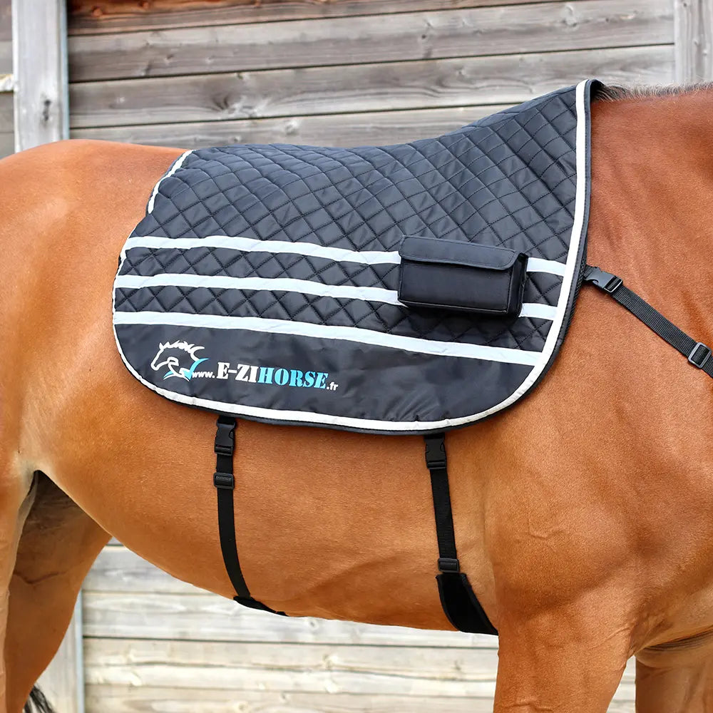 Ezihorse Tapis de massage vibrant et chauffant pour chevaux Back Comfort