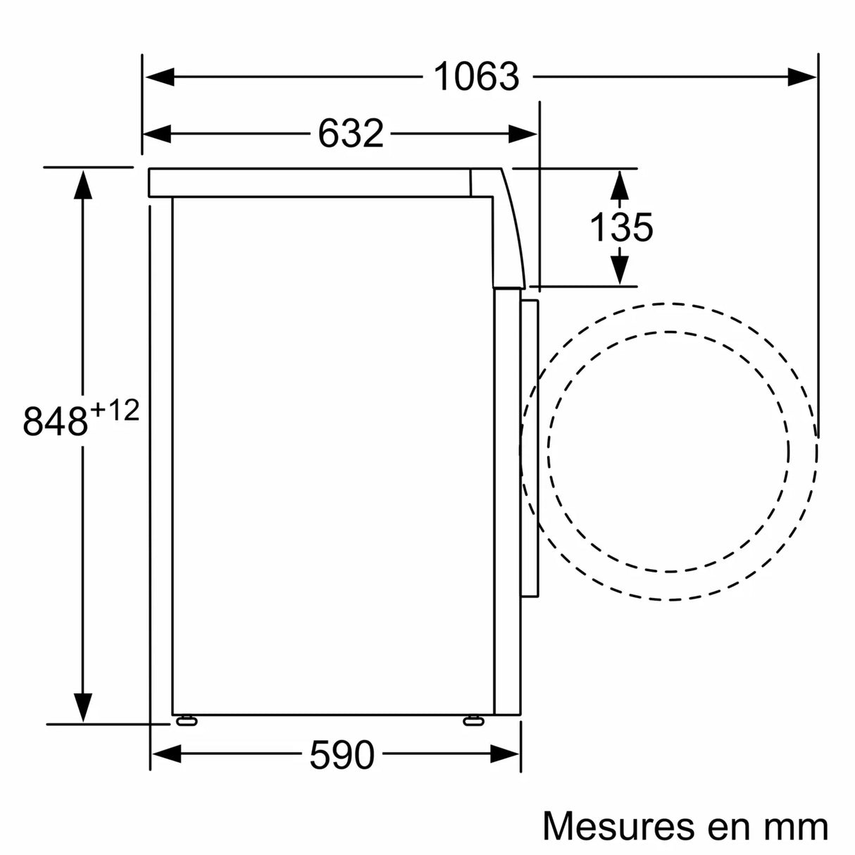 Lave‑linge Bosch à hublot (Pose libre, 8 kg)