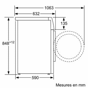 Lave‑linge Bosch à hublot (Pose libre, 8 kg)