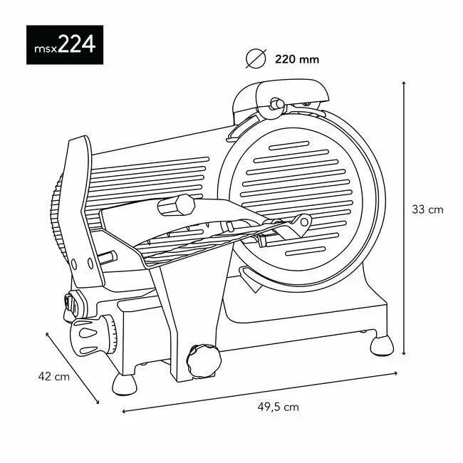 HKoenig Trancheuse à viande lame 22 cm